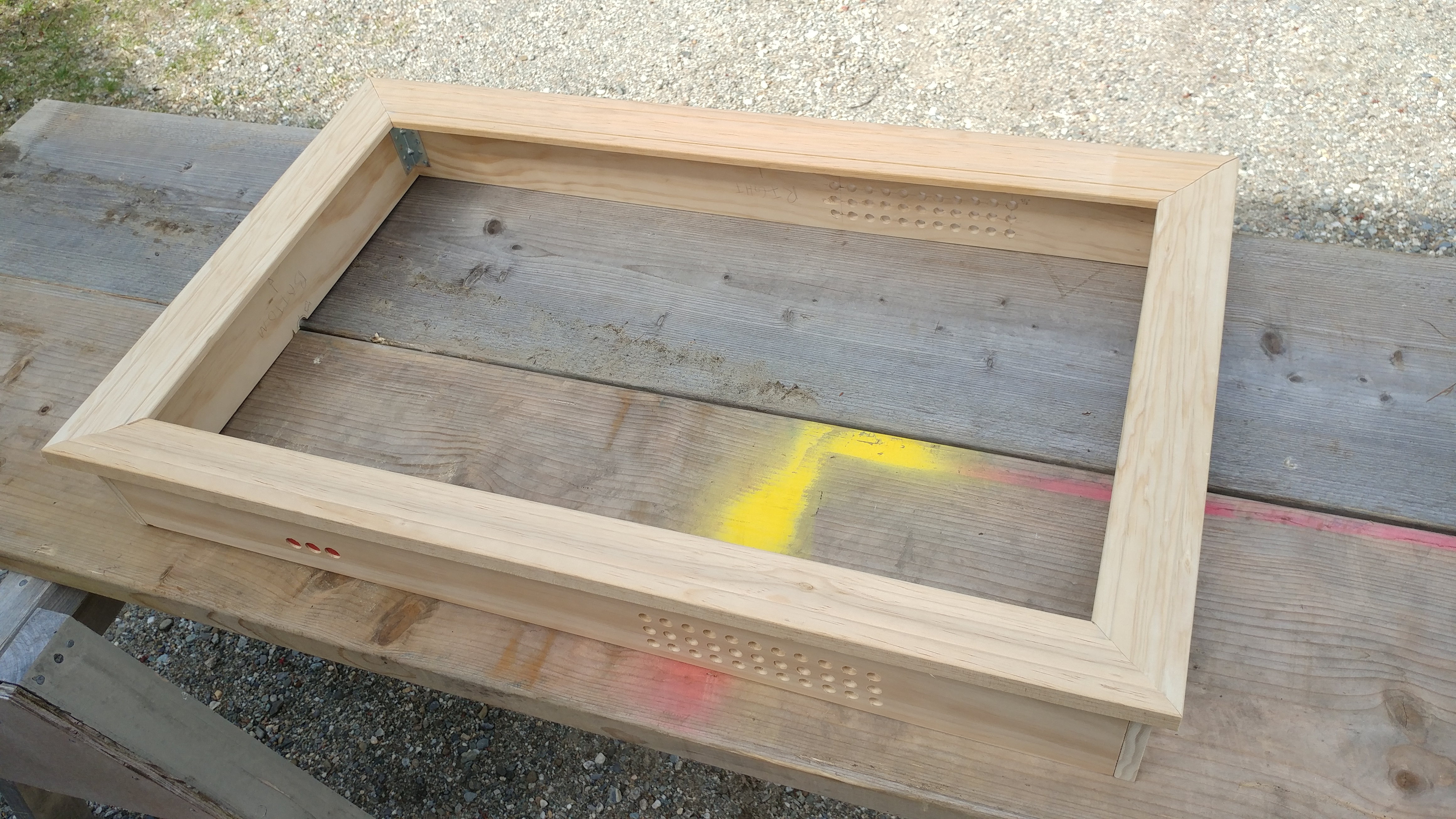Trim pieces finish off the box frame