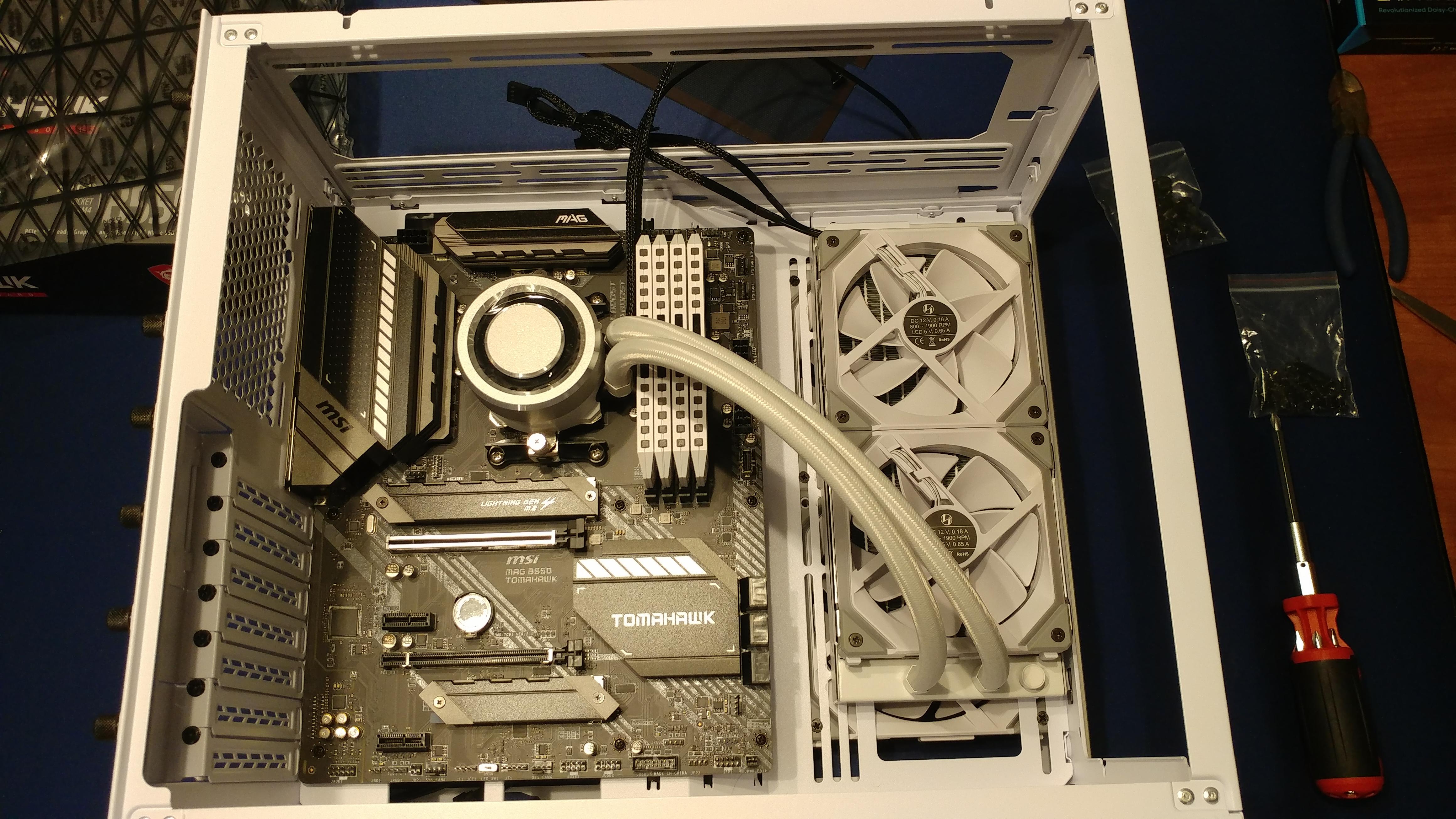 Motherboard gets installed in the case