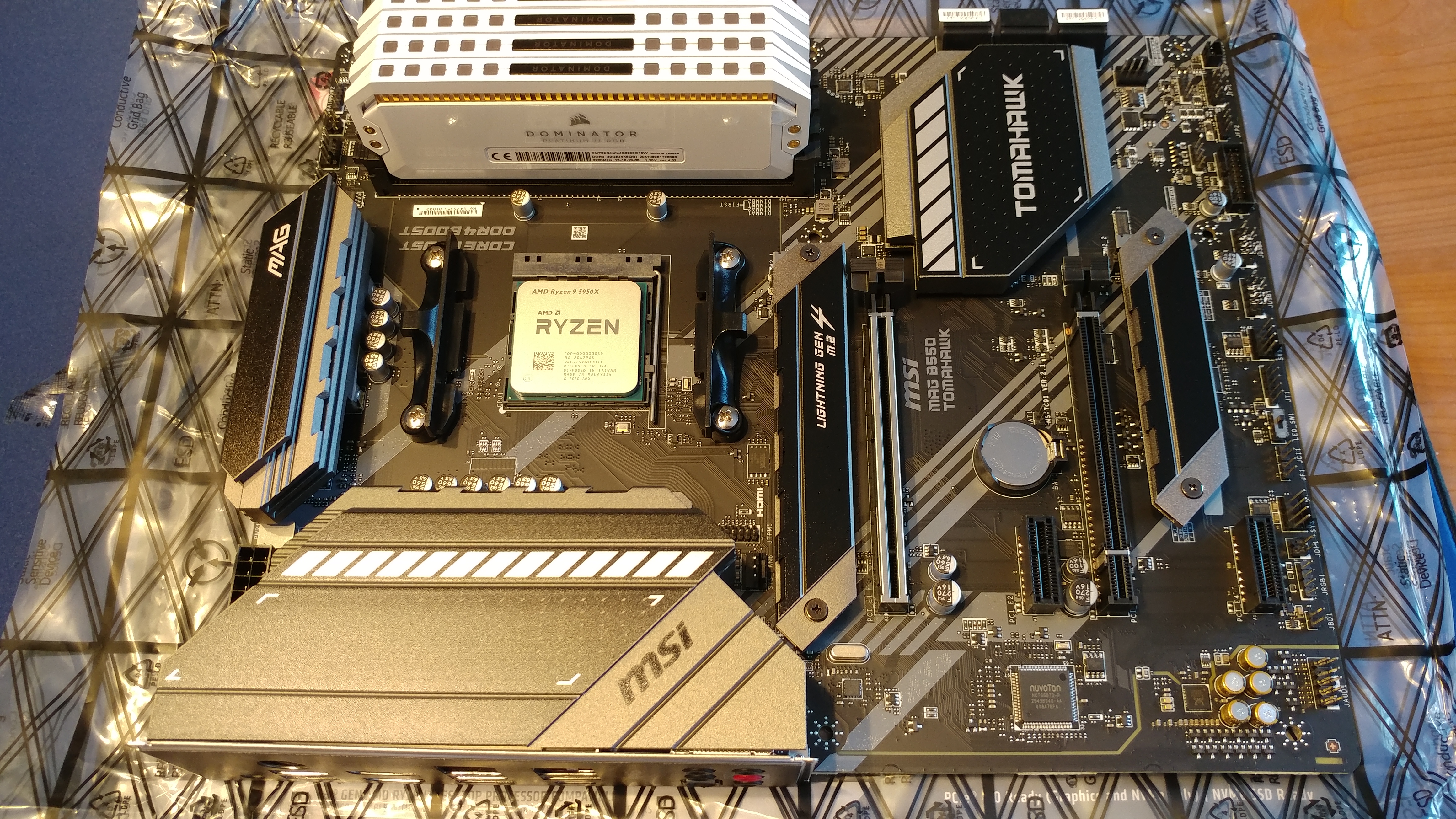 Motherboard with CPU installed