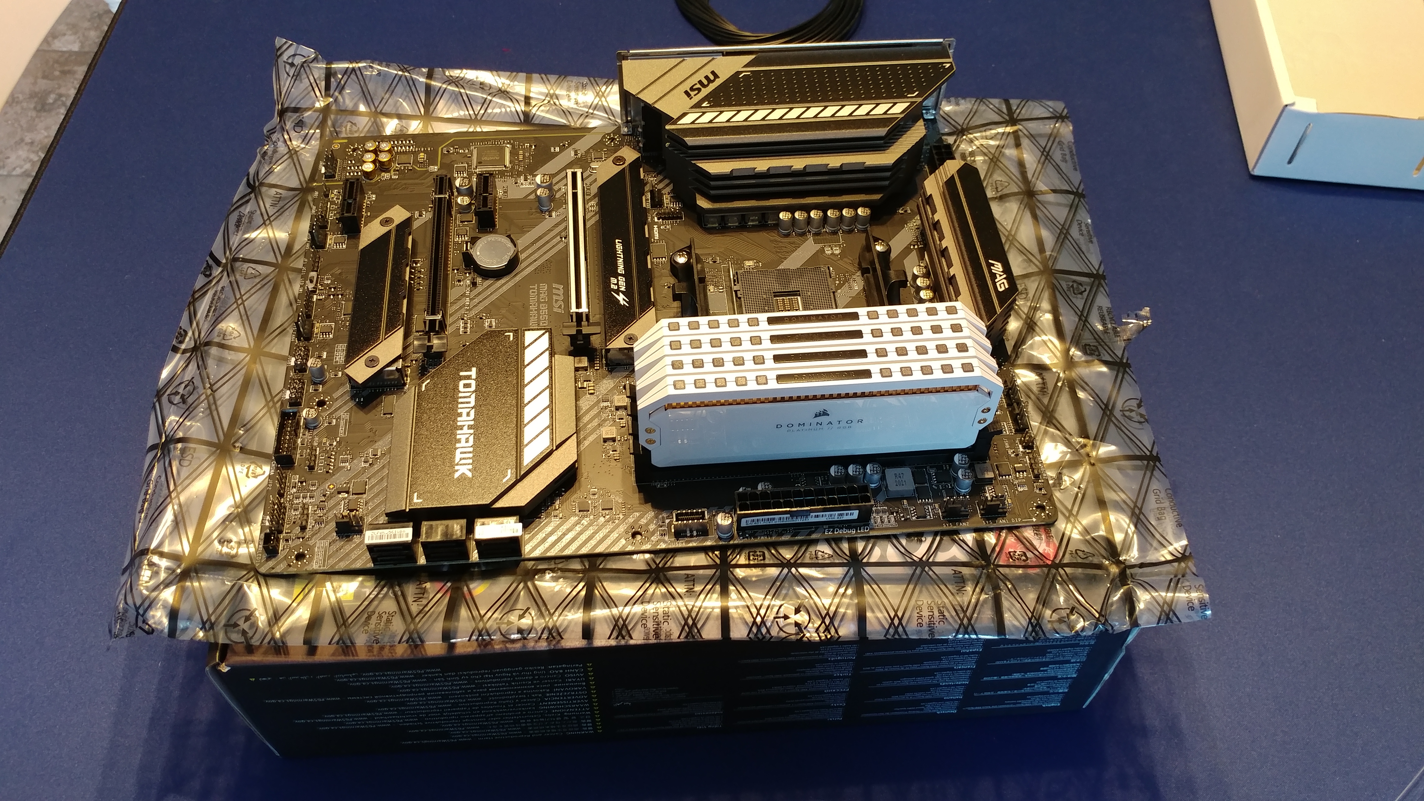 Motherboard with RAM installed